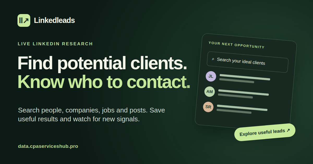 Find your next clients · Linkedleads